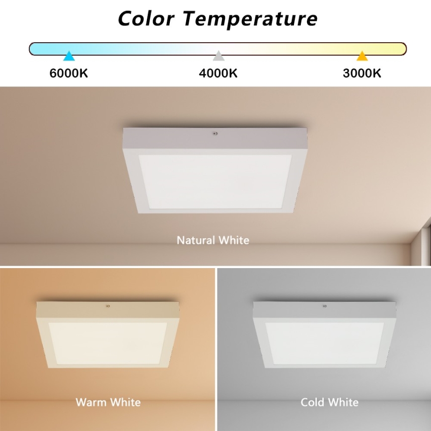 Brilagi - LED taklampa för badrum FRAME LED/24W/230V 30x30 cm 3000/4000/6000K IP44 vit