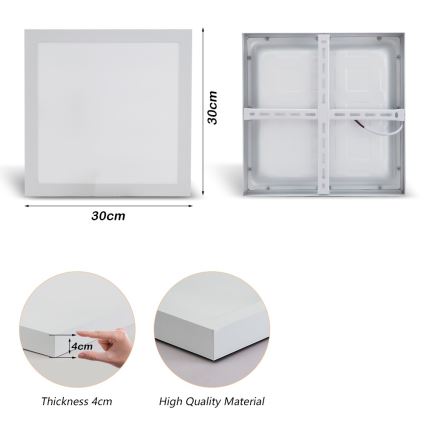 Brilagi - LED taklampa för badrum FRAME LED/24W/230V 30x30 cm 3000/4000/6000K IP44 vit