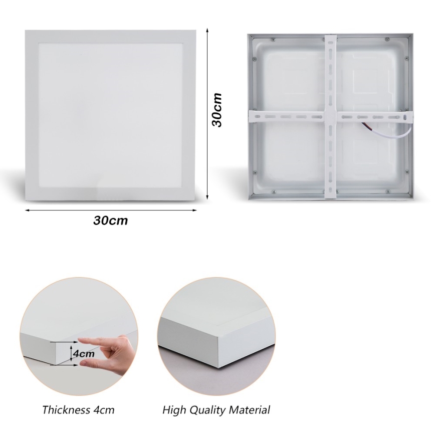 Brilagi - LED taklampa för badrum FRAME LED/24W/230V 30x30 cm 3000/4000/6000K IP44 vit
