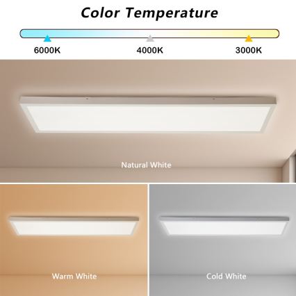 Brilagi - LED taklampa för badrum FRAME LED/50W/230V 30x120 cm 3000/4000/6000K IP44 vit
