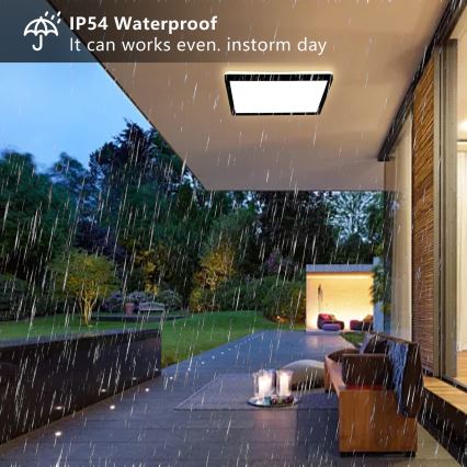 Brilagi - LED taklampa för badrum ULTRA SLIM LED/24W/230V 42x42 cm svart IP54