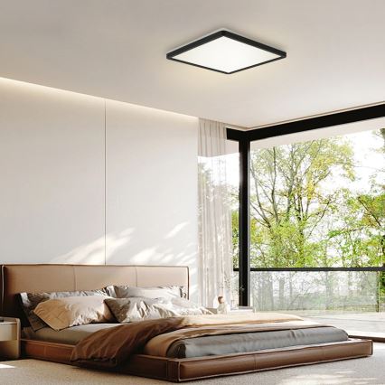 Brilagi - LED taklampa för badrum ULTRA SLIM LED/24W/230V 42x42 cm svart IP54