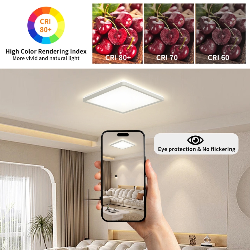 Brilagi - LED taklampa för badrum ULTRA SLIM LED/24W/230V 42x42 cm vit IP54