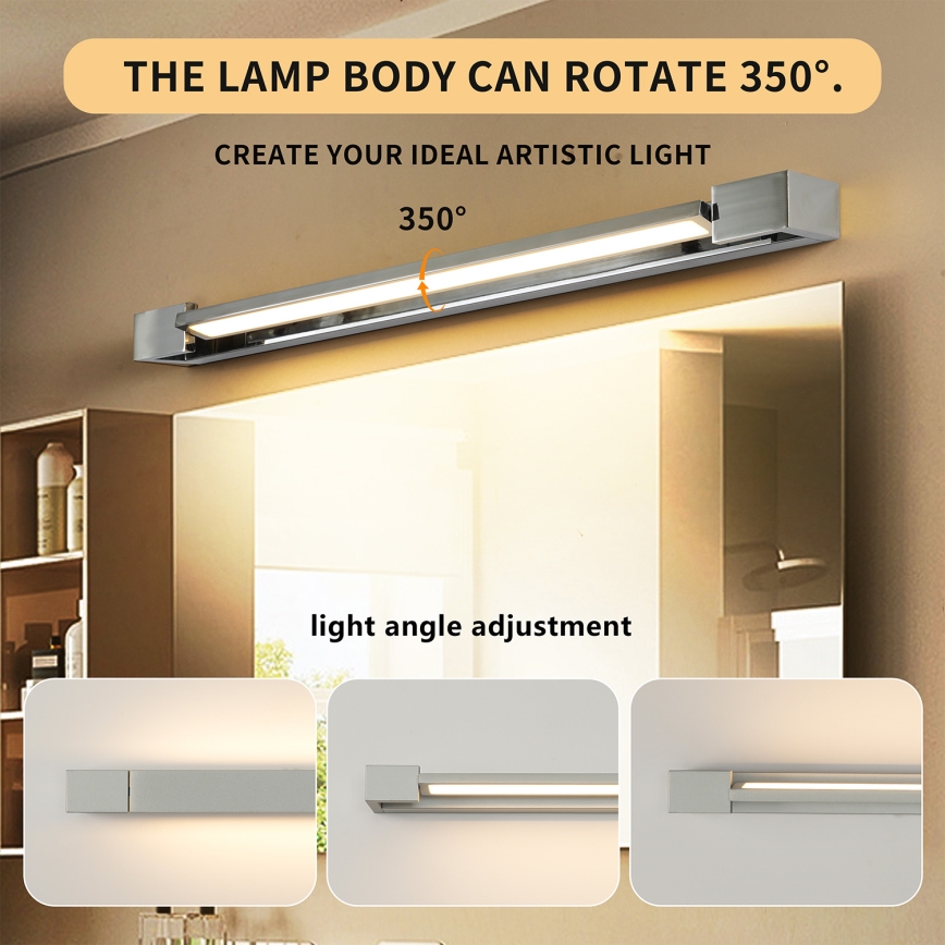 Brilagi - LED-spegelbelysning för badrum AQUA LINE LED/18W/230V 60 cm IP44 blank krom CRI 90