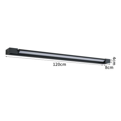 Brilagi - LED-belysning för badrumsspegel AQUA LINE LED/36W/230V 120 cm IP44 svart CRI 90