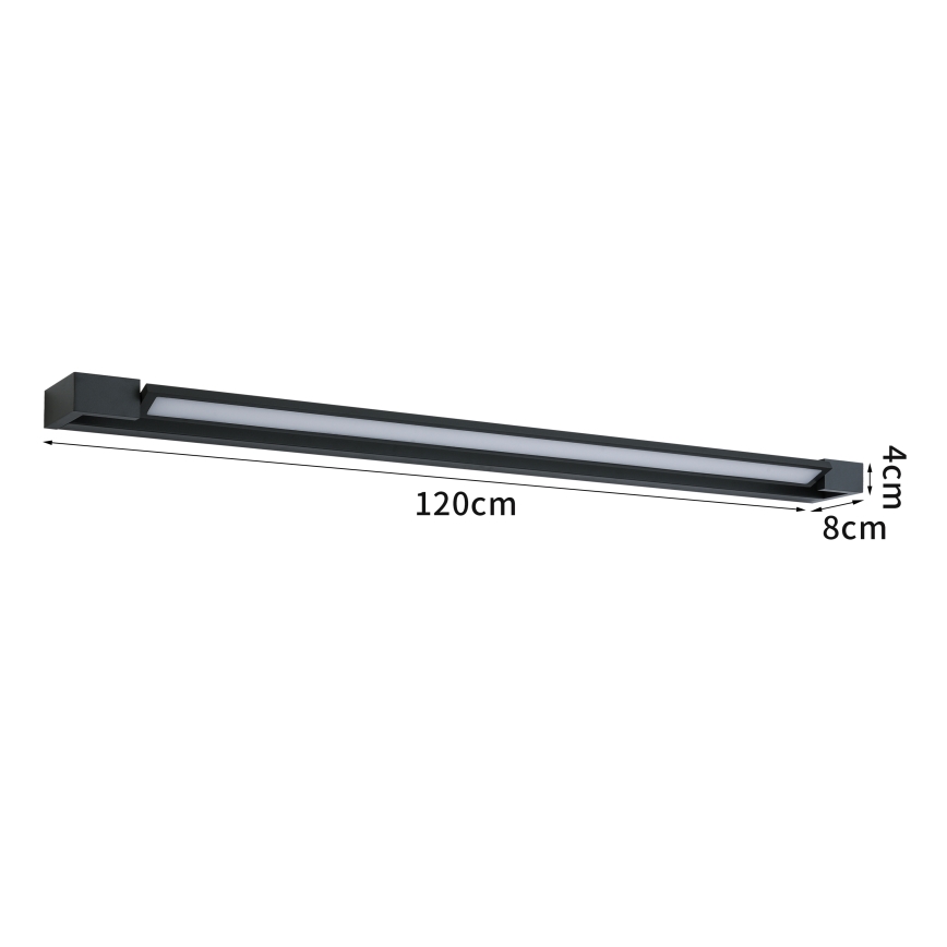 Brilagi - LED-belysning för badrumsspegel AQUA LINE LED/36W/230V 120 cm IP44 svart CRI 90