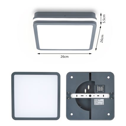 Brilagi - LED Utomhusbelysning med rörelsessensor BENE LED/24W/230V 26x26 cm antracit IP54
