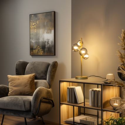 Brilagi - LED bordslampa MILLA 4xG9/3W/230V guld/rökig