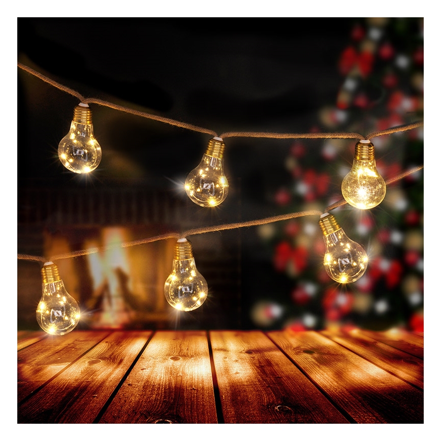 Brilagi - LED dekorativ kedja 10xLED/3xAA 1,8m varm vit