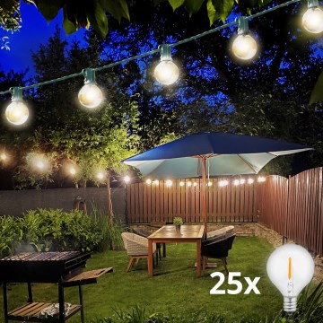 Brilagi - LED dekorativ utomhusslinga KRANS 25xE12 20m grön IP44 varm vit