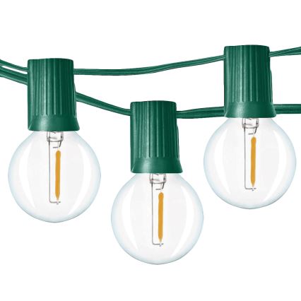 Brilagi - LED dekorativ utomhusslinga KRANS 25xE12 20m grön IP44 varm vit