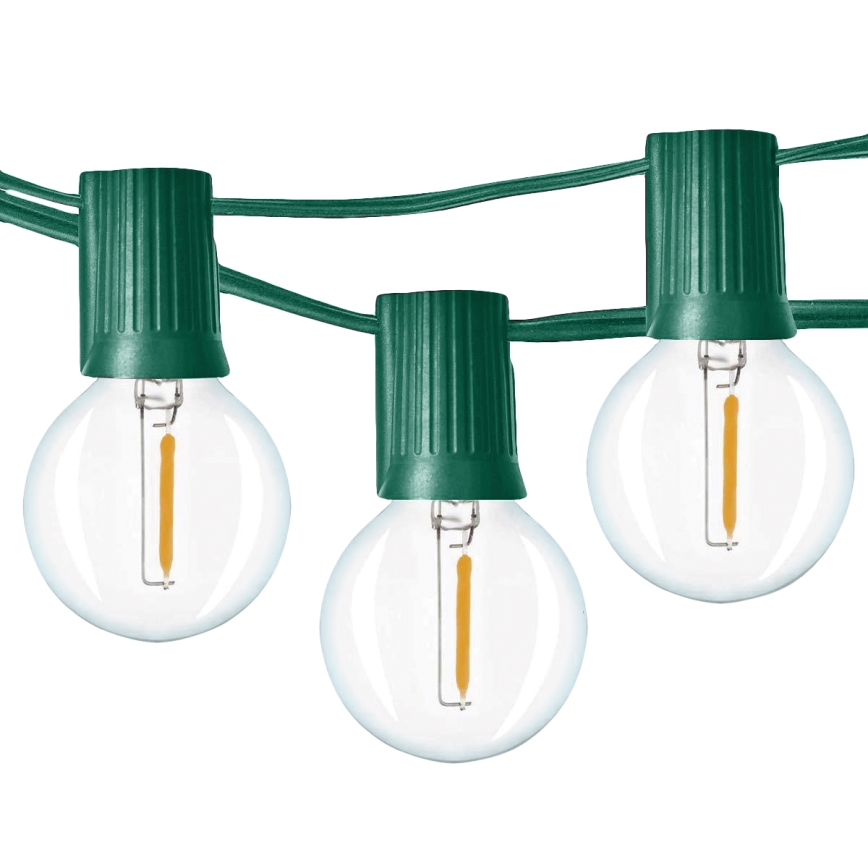 Brilagi - LED dekorativ utomhusslinga KRANS 25xE12 20m grön IP44 varm vit