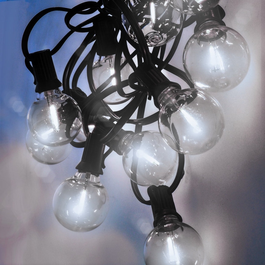 Brilagi - LED dekorativ utomhusslinga KRANS 25xE12 20m IP44 kall vit