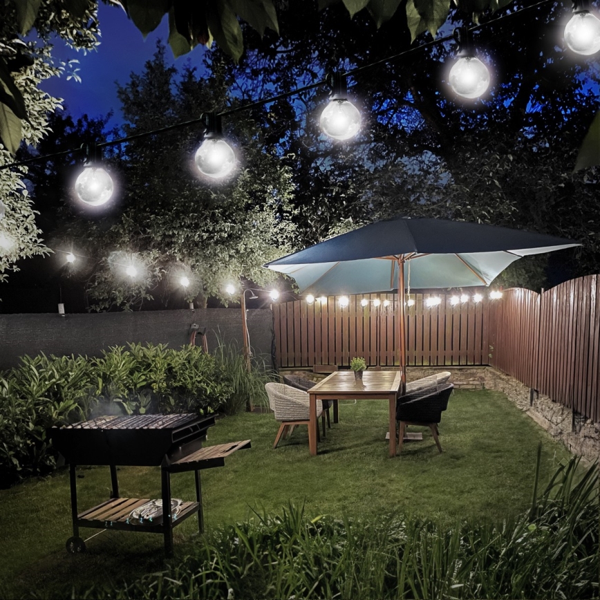 Brilagi - LED dekorativ utomhusslinga KRANS 25xE12 20m IP44 kall vit