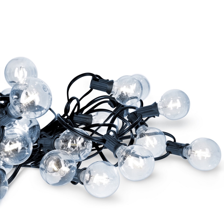 Brilagi - LED dekorativ utomhusslinga KRANS 25xE12 20m IP44 kall vit