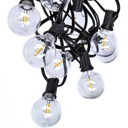 Brilagi - LED dekorativ utomhusslinga KRANS 25xE12 20m IP44 kall vit