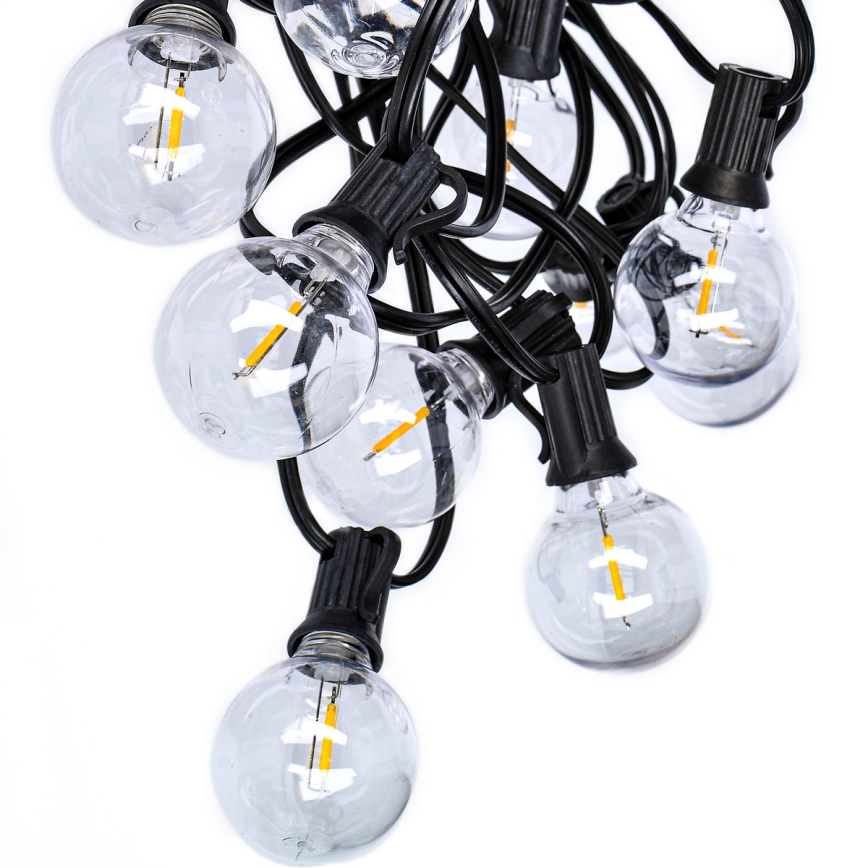 Brilagi - LED dekorativ utomhusslinga KRANS 25xE12 20m IP44 kall vit