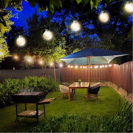 Brilagi - LED dekorativ utomhusslinga KRANS 25xE12 20m svart IP44 varm vit