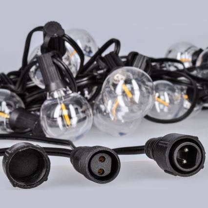 Brilagi - LED dekorativ utomhusslinga KRANS 25xE12 20m svart IP44 varm vit