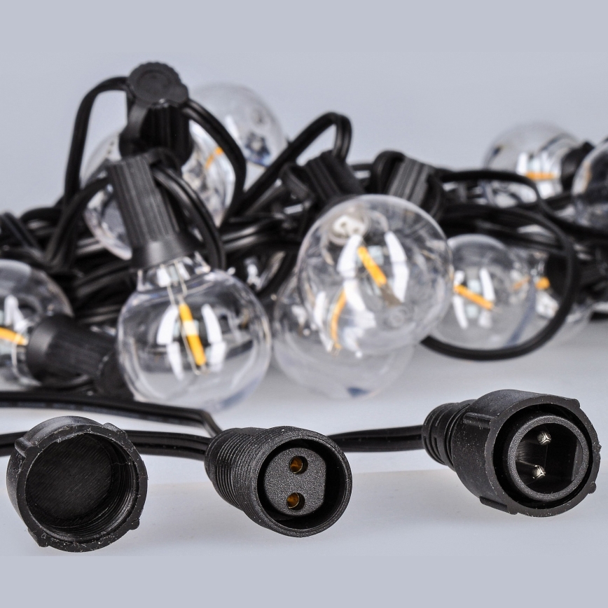 Brilagi - LED dekorativ utomhusslinga KRANS 25xE12 20m svart IP44 varm vit