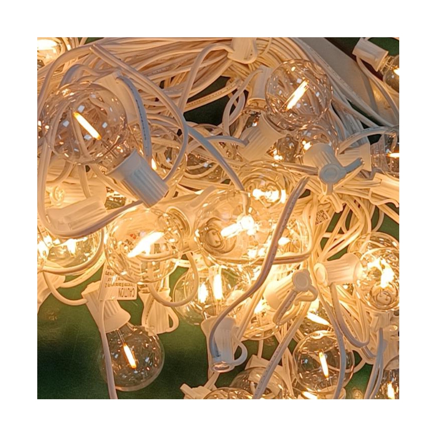 Brilagi - LED dekorativ utomhusslinga KRANS 25xE12 20m vit IP44 varm vit