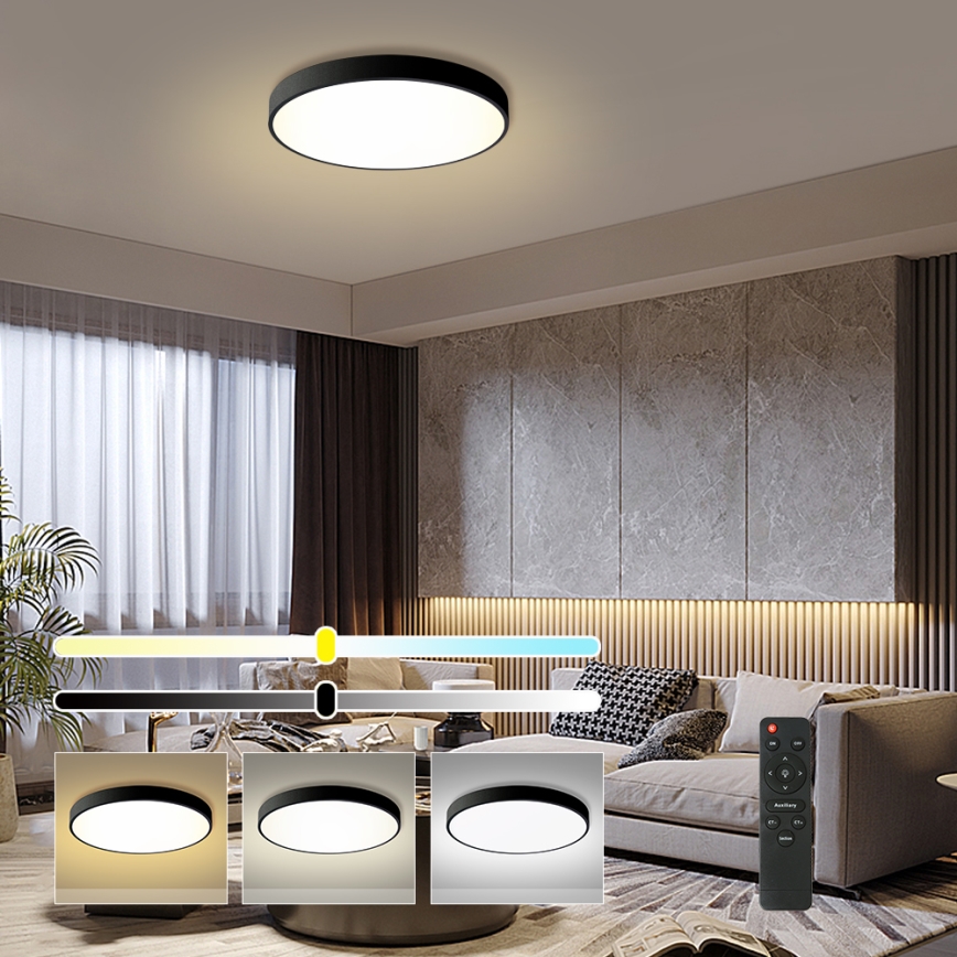 Brilagi - Dimbart LED-taklampa POOL LED/60W/230V 3000-6000K Ø 60 cm svart + fjärrkontroll