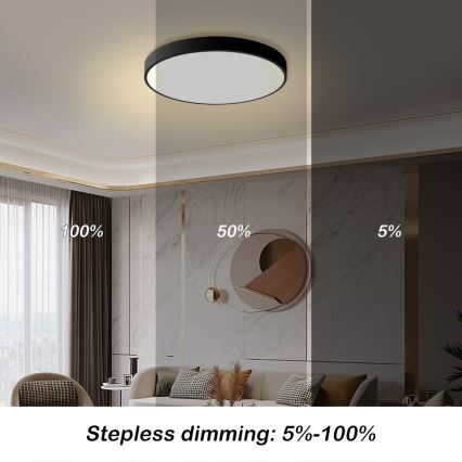 Brilagi - Dimbart LED-taklampa POOL LED/60W/230V 3000-6000K Ø 60 cm svart + fjärrkontroll