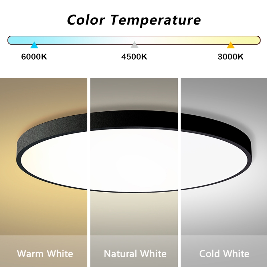 Brilagi - Dimbart LED-takarmatur POOL SMART LED/128W/230V 3000–6000K Ø 100 cm Wi‑Fi (Tuya), svart + fjärrkontroll