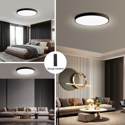 Brilagi - Dimbart LED-takarmatur POOL SMART LED/128W/230V 3000–6000K Ø 100 cm Wi‑Fi (Tuya), svart + fjärrkontroll