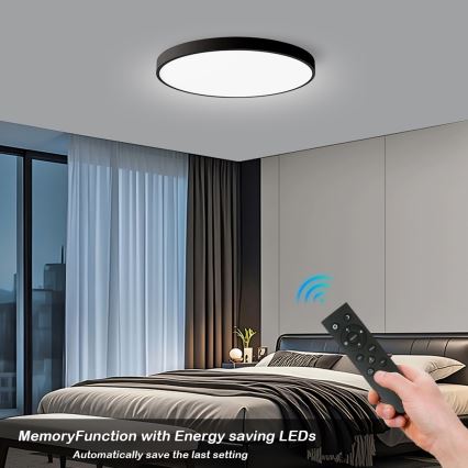 Brilagi - Dimbart LED-takarmatur POOL SMART LED/128W/230V 3000–6000K Ø 100 cm Wi‑Fi (Tuya), svart + fjärrkontroll