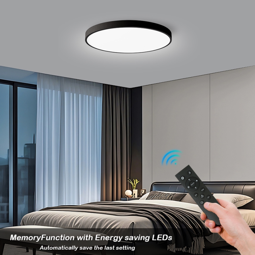 Brilagi - Dimbart LED-takarmatur POOL SMART LED/128W/230V 3000–6000K Ø 100 cm Wi‑Fi (Tuya), svart + fjärrkontroll