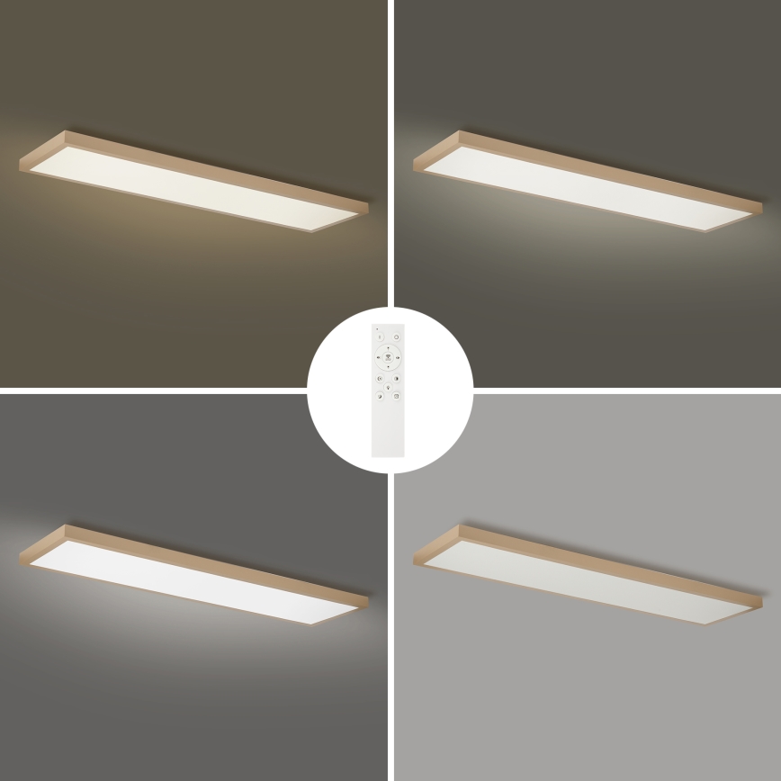Brilagi - LED Dimmbar badrumstaklampa FRAME SMART LED/50W/230V 120x30 cm 3000-6000K IP44 beige + fjärrkontroll