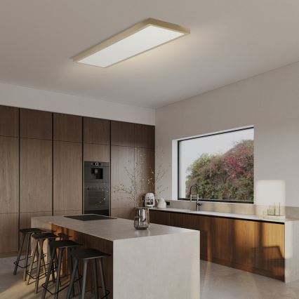 Brilagi - LED Dimmbar badrumstaklampa FRAME SMART LED/50W/230V 120x30 cm 3000-6000K IP44 beige + fjärrkontroll
