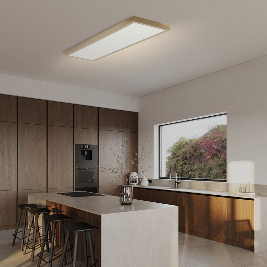 Brilagi - LED Dimmbar badrumstaklampa FRAME SMART LED/50W/230V 120x30 cm 3000-6000K IP44 beige + fjärrkontroll