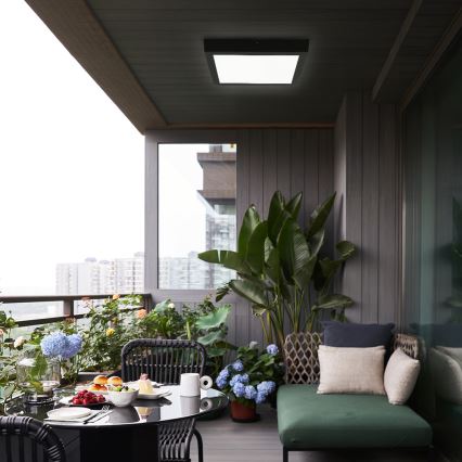 Brilagi - LED ljusreglerad taklampa till badrum FRAME SMART LED/24W/230V 30x30 cm 3000-6000K IP44 svart + fjärrkontroll