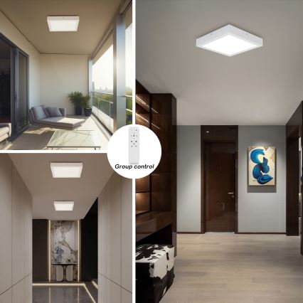 Brilagi - LED ljusreglerad taklampa till badrum FRAME SMART LED/24W/230V 30x30 cm 3000-6000K IP44 vit + fjärrkontroll