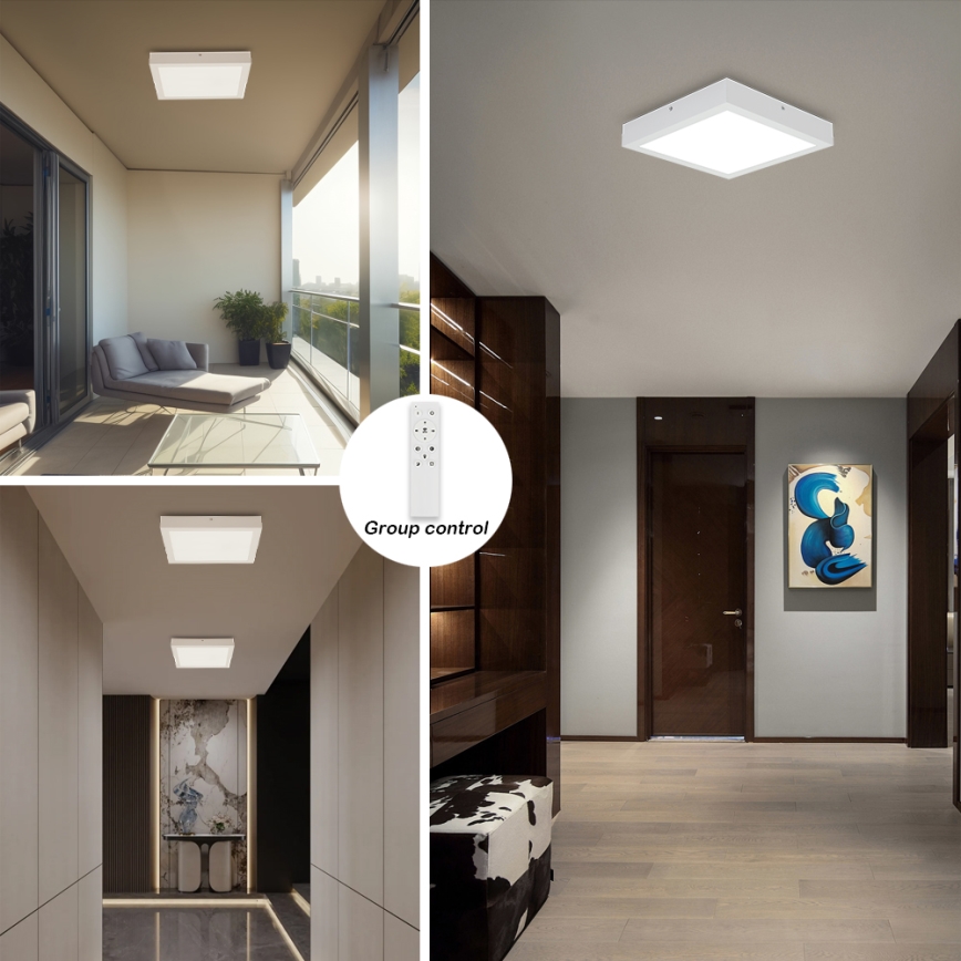 Brilagi - LED ljusreglerad taklampa till badrum FRAME SMART LED/24W/230V 30x30 cm 3000-6000K IP44 vit + fjärrkontroll