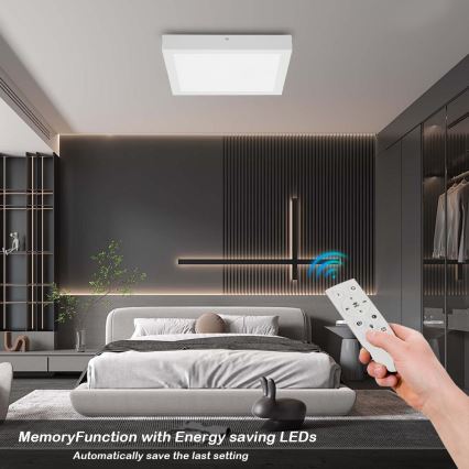 Brilagi - LED ljusreglerad taklampa till badrum FRAME SMART LED/24W/230V 30x30 cm 3000-6000K IP44 vit + fjärrkontroll