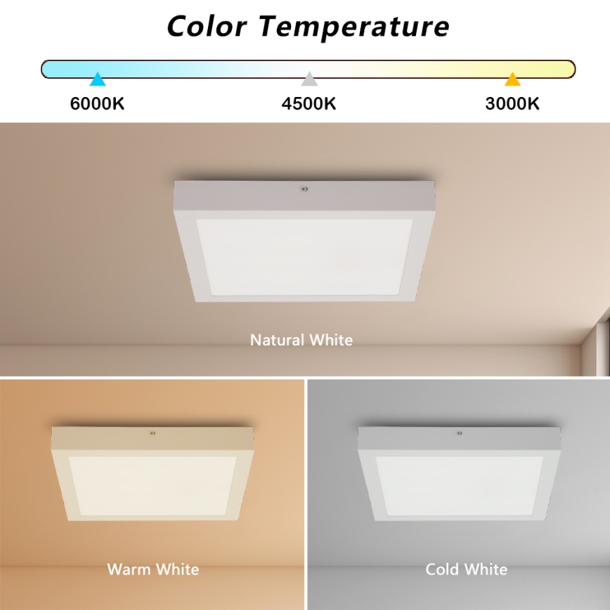 Brilagi - LED ljusreglerad taklampa till badrum FRAME SMART LED/24W/230V 30x30 cm 3000-6000K IP44 vit + fjärrkontroll