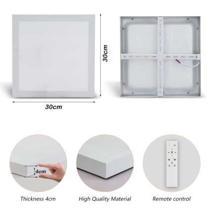 Brilagi - LED ljusreglerad taklampa till badrum FRAME SMART LED/24W/230V 30x30 cm 3000-6000K IP44 vit + fjärrkontroll