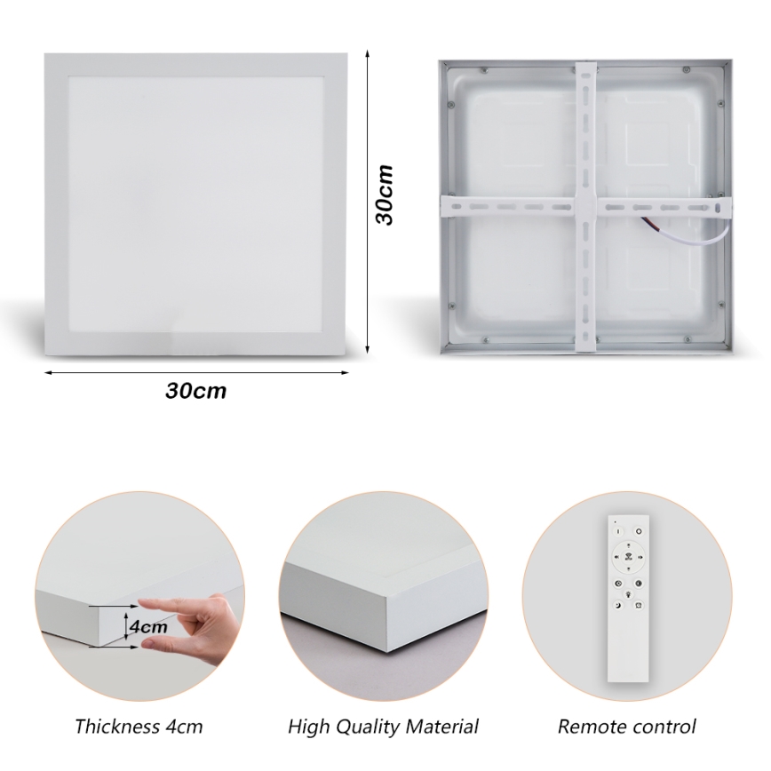 Brilagi - LED ljusreglerad taklampa till badrum FRAME SMART LED/24W/230V 30x30 cm 3000-6000K IP44 vit + fjärrkontroll