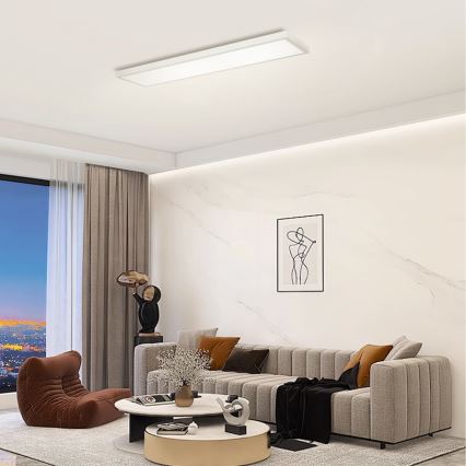 Brilagi - LED ljusreglerad taklampa till badrum FRAME SMART LED/50W/230V 120x30 cm 3000-6000K IP44 silver + fjärrkontroll