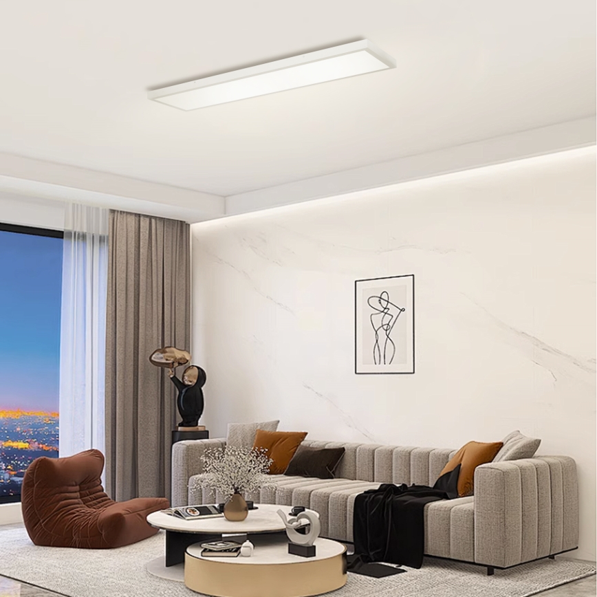 Brilagi - LED ljusreglerad taklampa till badrum FRAME SMART LED/50W/230V 120x30 cm 3000-6000K IP44 silver + fjärrkontroll