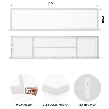 Brilagi - LED ljusreglerad taklampa till badrum FRAME SMART LED/50W/230V 120x30 cm 3000-6000K IP44 silver + fjärrkontroll