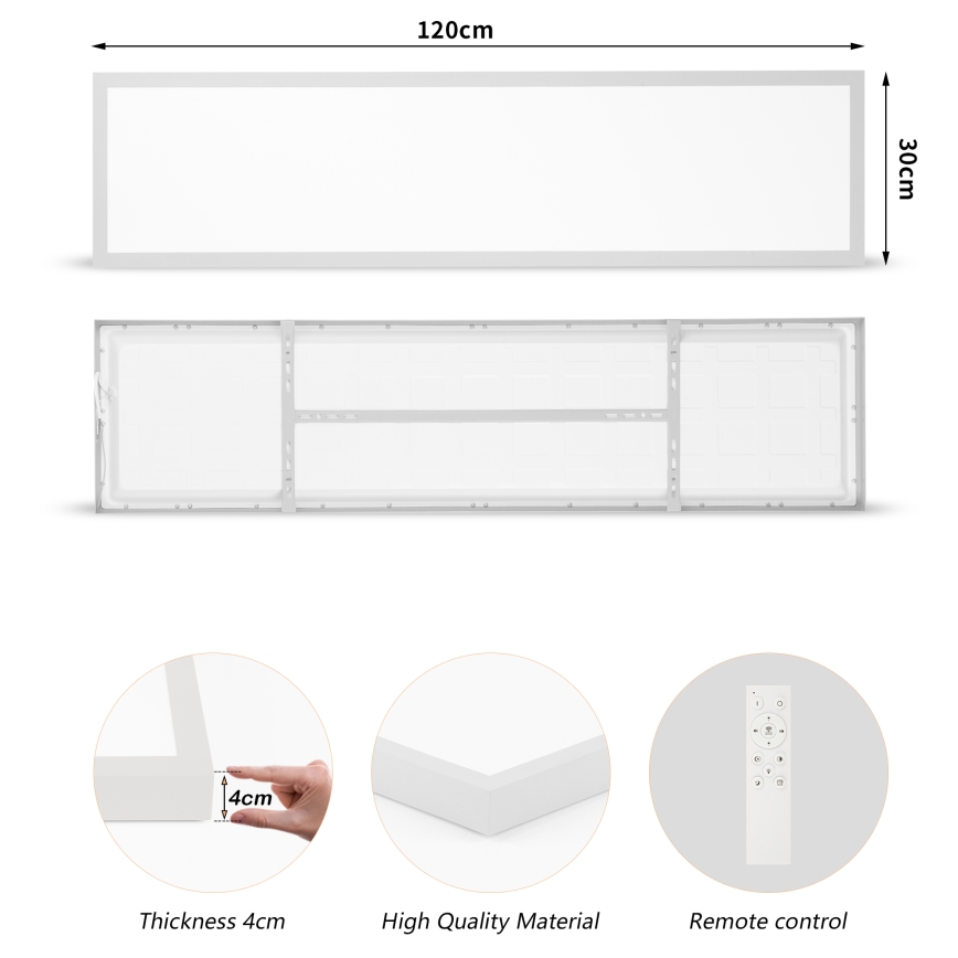 Brilagi - LED ljusreglerad taklampa till badrum FRAME SMART LED/50W/230V 120x30 cm 3000-6000K IP44 silver + fjärrkontroll