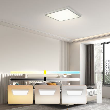 Brilagi - LED-dimbar taklampa för badrum FRAME SMART LED/50W/230V 60x60 cm 3000-6000K IP44 silverfärgad + fjärrkontroll