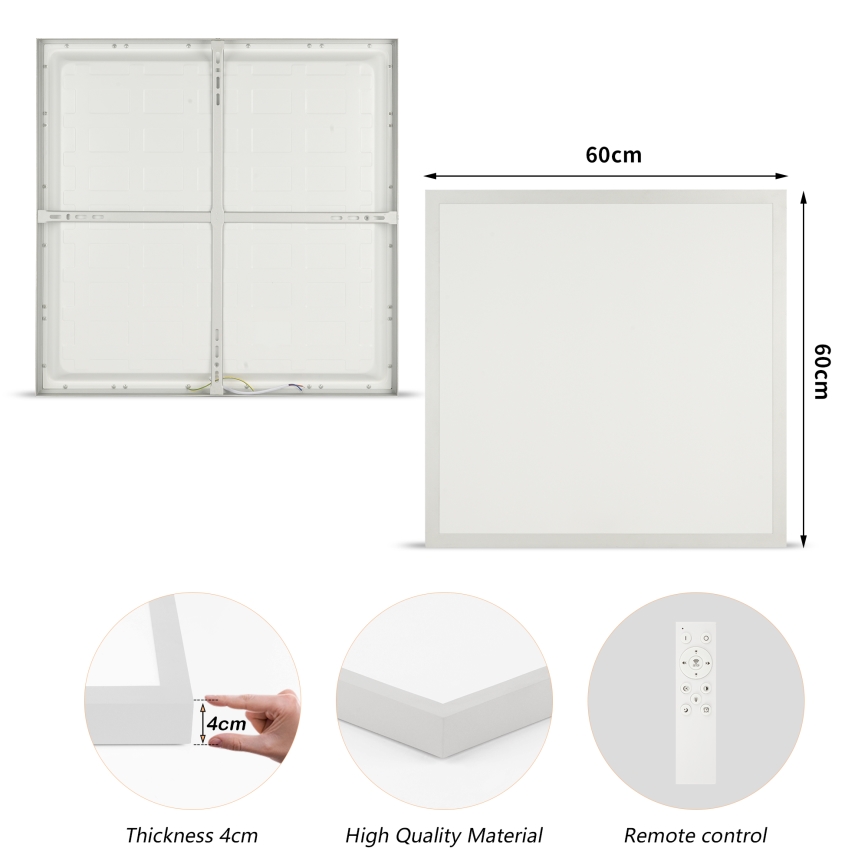 Brilagi - LED-dimbar taklampa för badrum FRAME SMART LED/50W/230V 60x60 cm 3000-6000K IP44 silverfärgad + fjärrkontroll