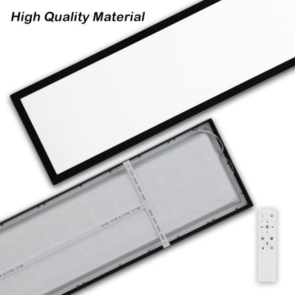 Brilagi - LED ljusreglerad taklampa till badrum FRAME SMART LED/50W/230V 30x120 cm 3000-6000K IP44 svart + fjärrkontroll