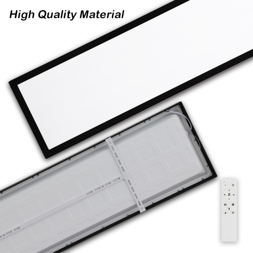 Brilagi - LED ljusreglerad taklampa till badrum FRAME SMART LED/50W/230V 30x120 cm 3000-6000K IP44 svart + fjärrkontroll