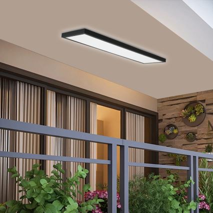 Brilagi - LED ljusreglerad taklampa till badrum FRAME SMART LED/50W/230V 30x120 cm 3000-6000K IP44 svart + fjärrkontroll